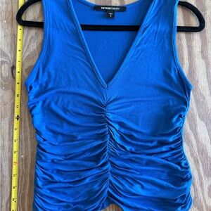 Fifteen Twenty Cobalt Blue Ruched V-Neck Tank